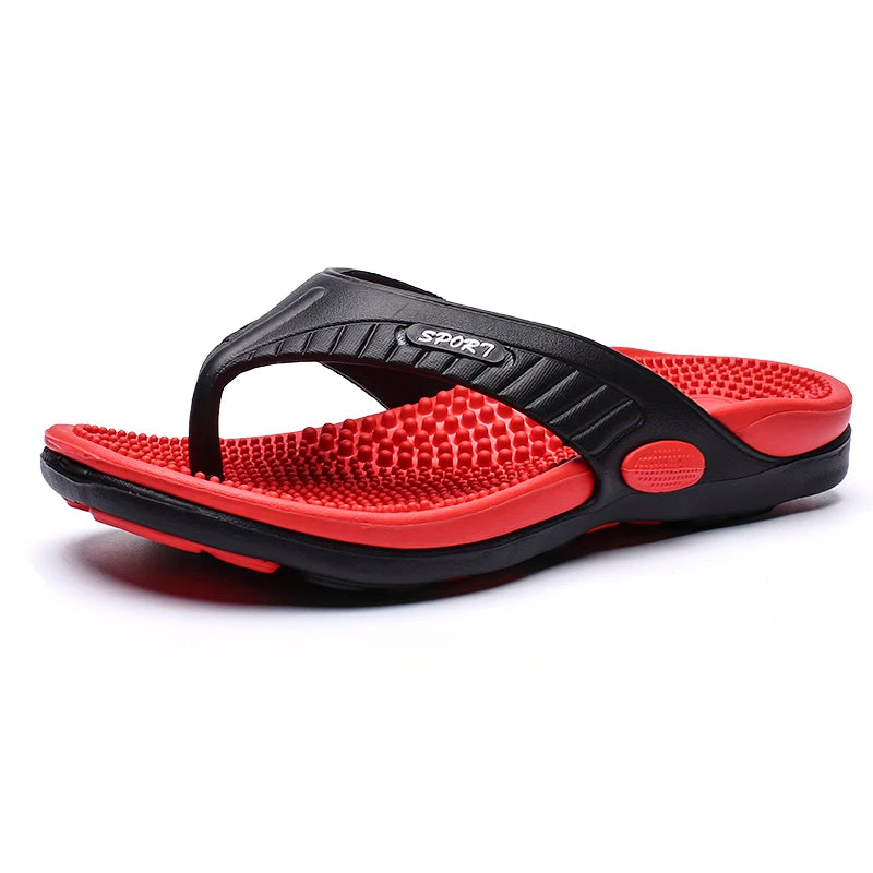 Chinelos para Homens Massagem Antiderrapante Fresco Exterior Flip Flops Respirável Sandálias de Biqueira de Sola Grossa