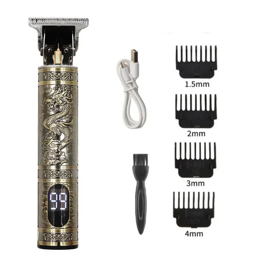 T9 Máquina de corte de cabelo profissional sem fio Aparador de cabelo elétrico com tela digital Máquina de cortar cabelo Barbeador de barba masculino Barbeiro para homens