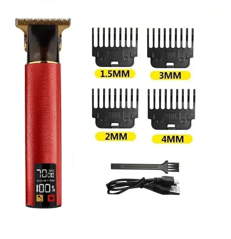 T9 Máquina de corte de cabelo profissional sem fio Aparador de cabelo elétrico com tela digital Máquina de cortar cabelo Barbeador de barba masculino Barbeiro para homens