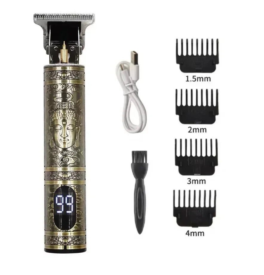 T9 Máquina de corte de cabelo profissional sem fio Aparador de cabelo elétrico com tela digital Máquina de cortar cabelo Barbeador de barba masculino Barbeiro para homens