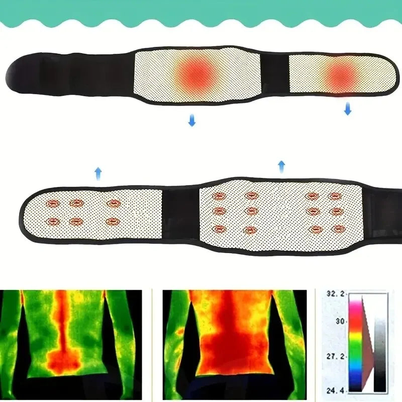 Cinto de Terapia Magnética Auto-aquecimento Ajustável, Costas e Cintura, Cinto De Massagem, Cuidados Corporais Esportivos, 1Pc