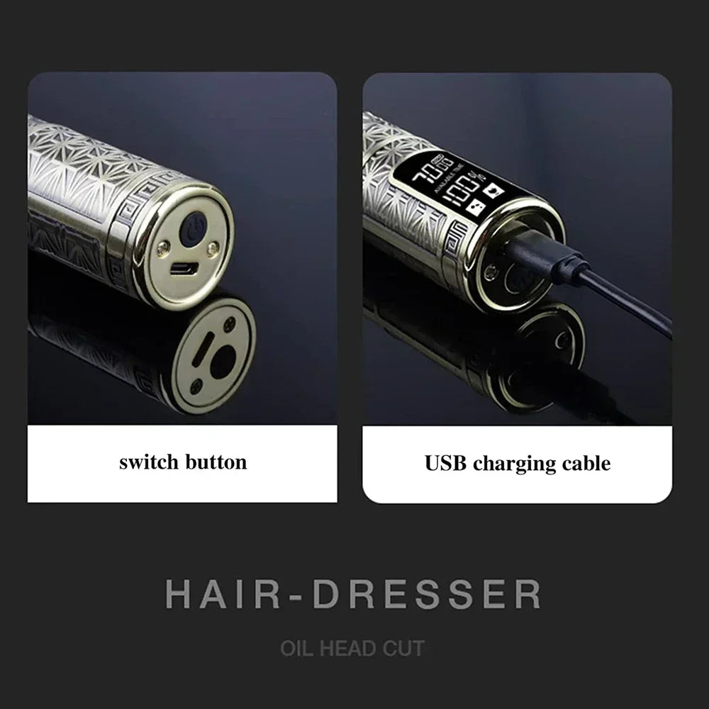 T9 Máquina de corte de cabelo profissional sem fio Aparador de cabelo elétrico com tela digital Máquina de cortar cabelo Barbeador de barba masculino Barbeiro para homens